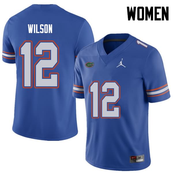NCAA Florida Gators Quincy Wilson Women's #12 Jordan Brand Royal Stitched Authentic College Football Jersey VAQ7364NN